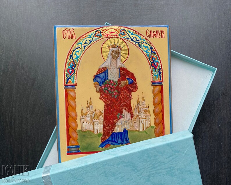 St Elizabeth of Hungary Icon of Szent Erzsébet Handpainted - Etsy
