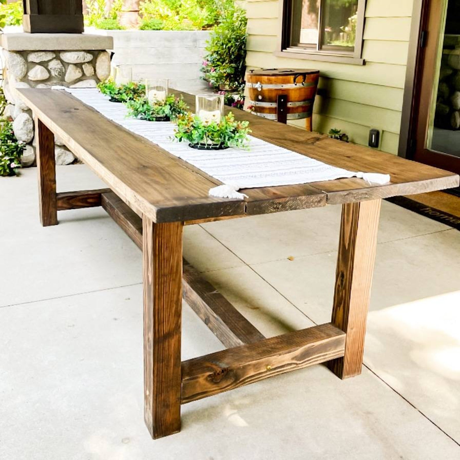 Custom built Outdoor farmhouse dining table.. Rustic and Etsy