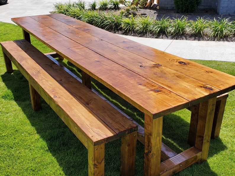 Custom built Outdoor farmhouse dining table.. Rustic and Etsy