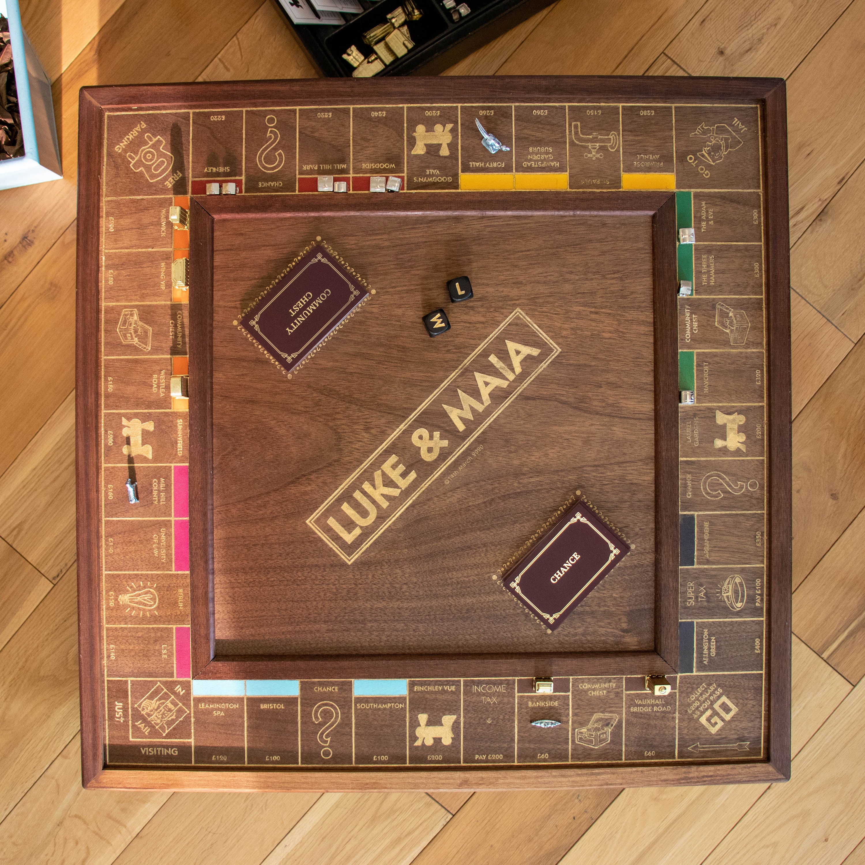 Deluxe Wood Monopoly Game Set