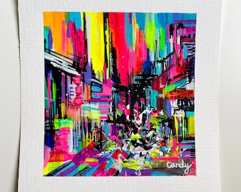 Abstract cityscape / Acrylic painting *ORIGINAL