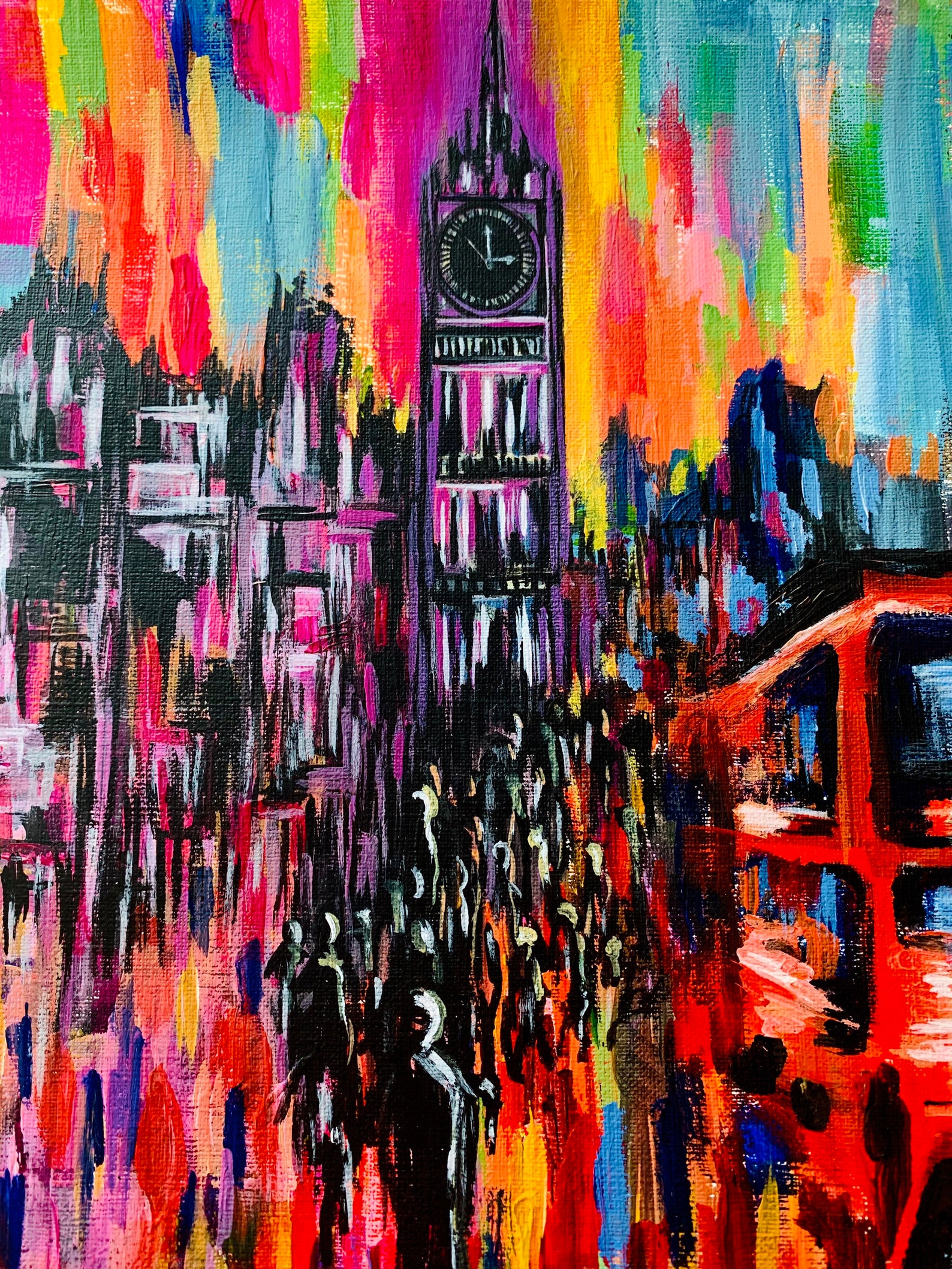 London Cityscape / Abstract Acrylic Painting Etsy