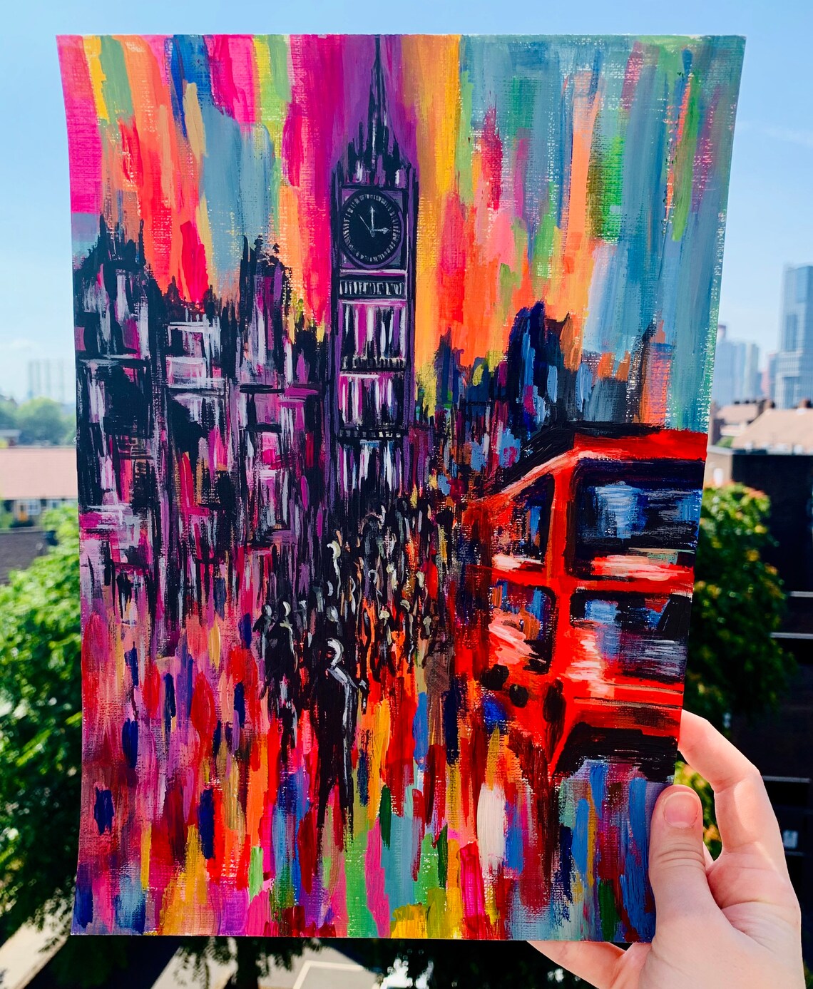 London Cityscape / Abstract Acrylic Painting Etsy
