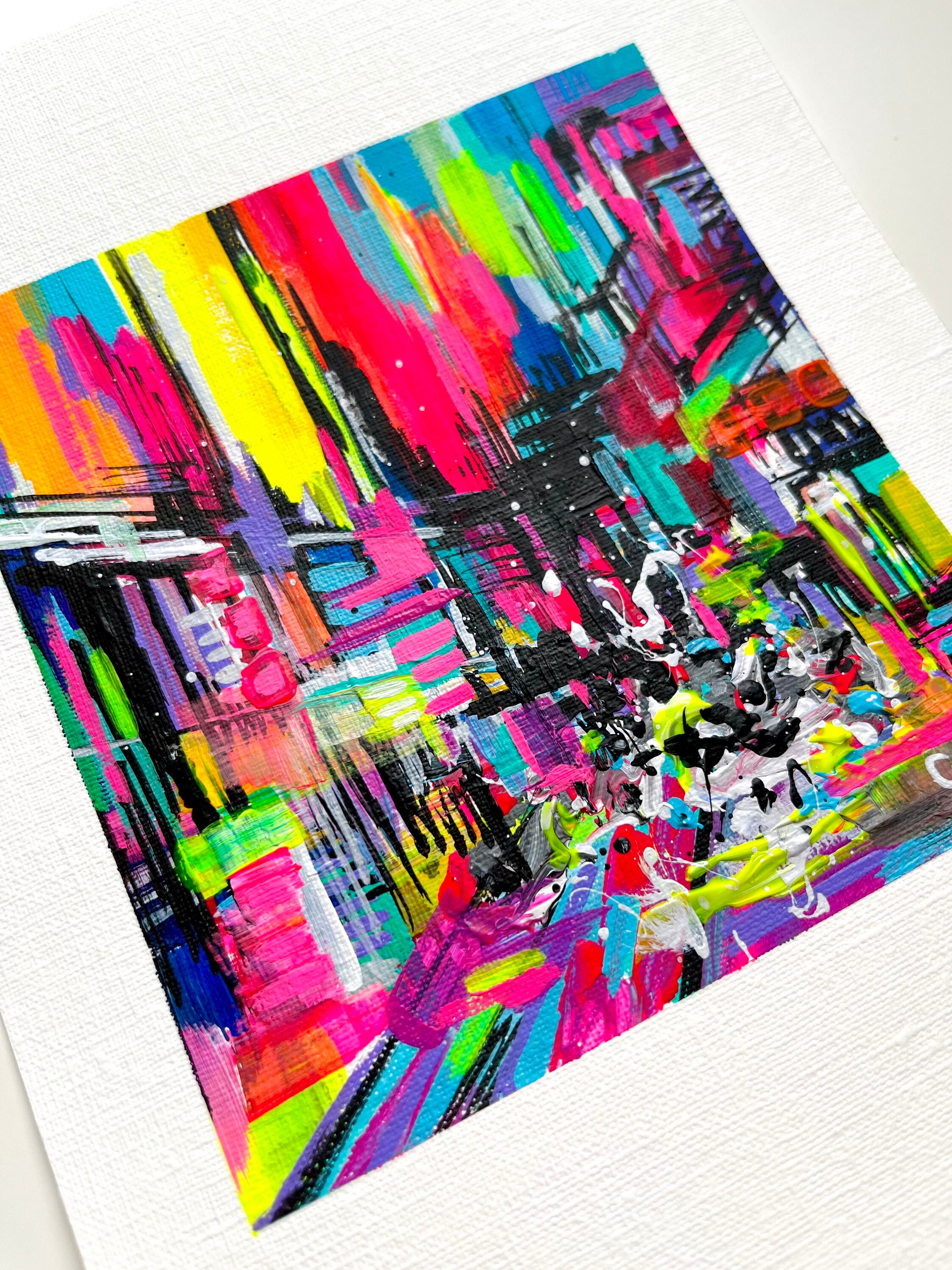 抽象的な都市風景 アクリル画27.32 抽象的な都市風景 / アクリル画 *オリジナル - Etsy 日本