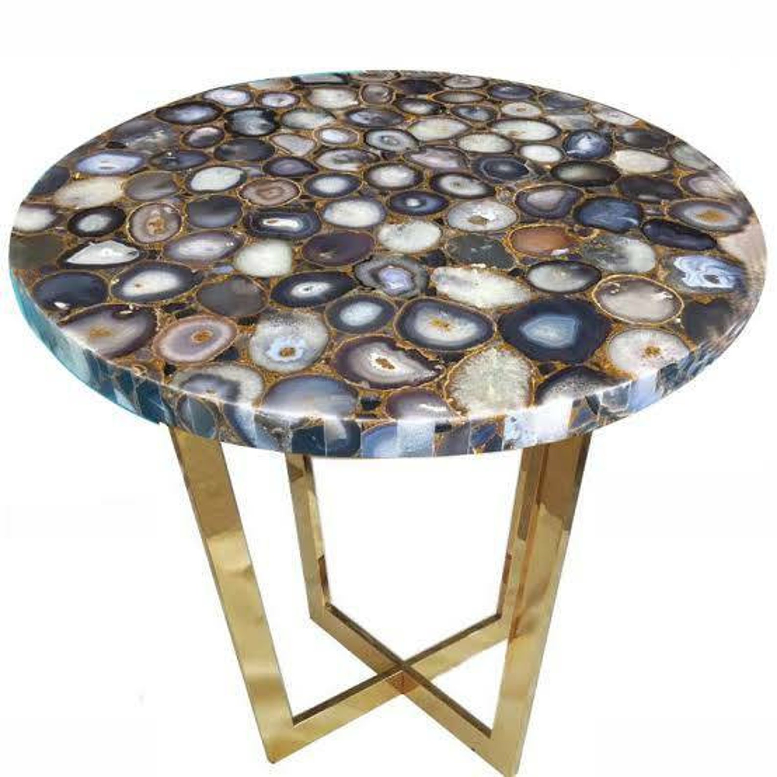 Dark Agate Coffee Table Top Living Room Furniture Entryway Etsy