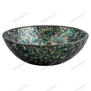 Lavandino in conchiglia di abalone splendente: lavabo in madreperla