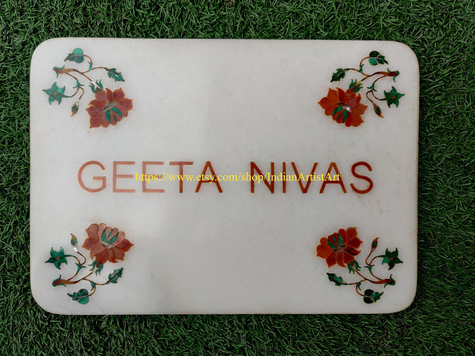 Marble Name Plate White Marble Handmade Name Plate for Office Etsy