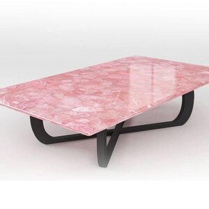 Pink Rose Quartz Table Top / Dining Room Décor / Handmade Interiors / Coffee Table Top / Dinning Table / Entry Hall Way Table Top in Agate