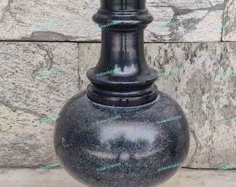 Flower Vase in Black Marble for Home Decoration / Plain Marble Vase for Gifts / Best Housewarming Gifts