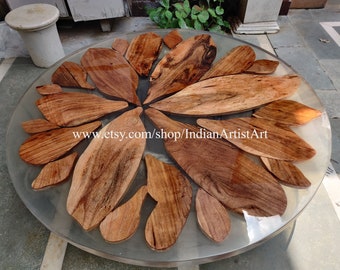 Wooden Epoxy Table, Natural Epoxy Table, Live Edge Epoxy Resin Table, Epoxy Coffee Table, Epoxy Round Table, Epoxy Dining Table, Round Table