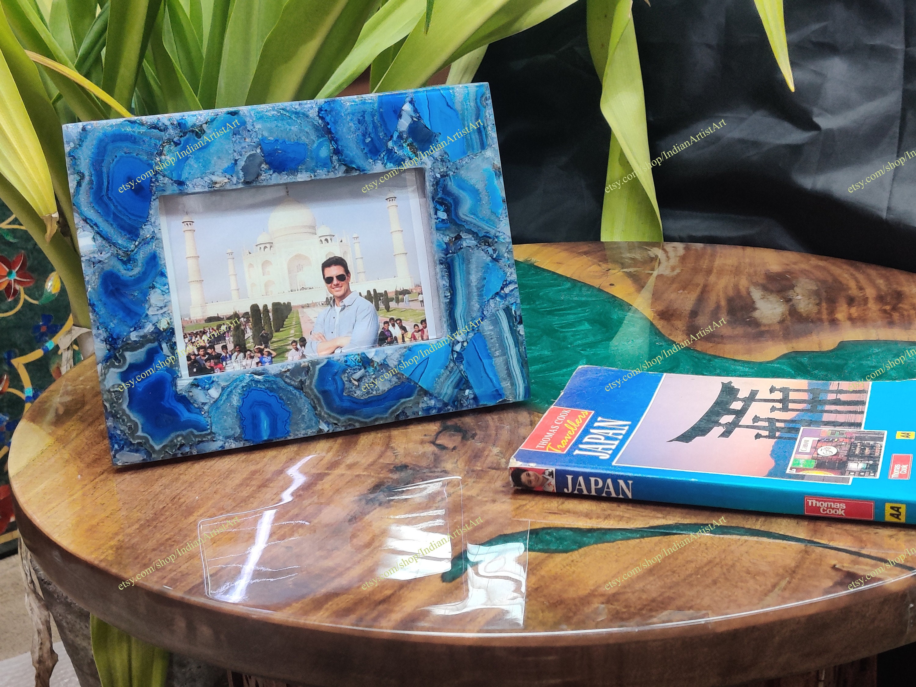 Blue Agate Stone Photo Frame, Handmade Picture Frame (6x4, 7x5) - Etsy