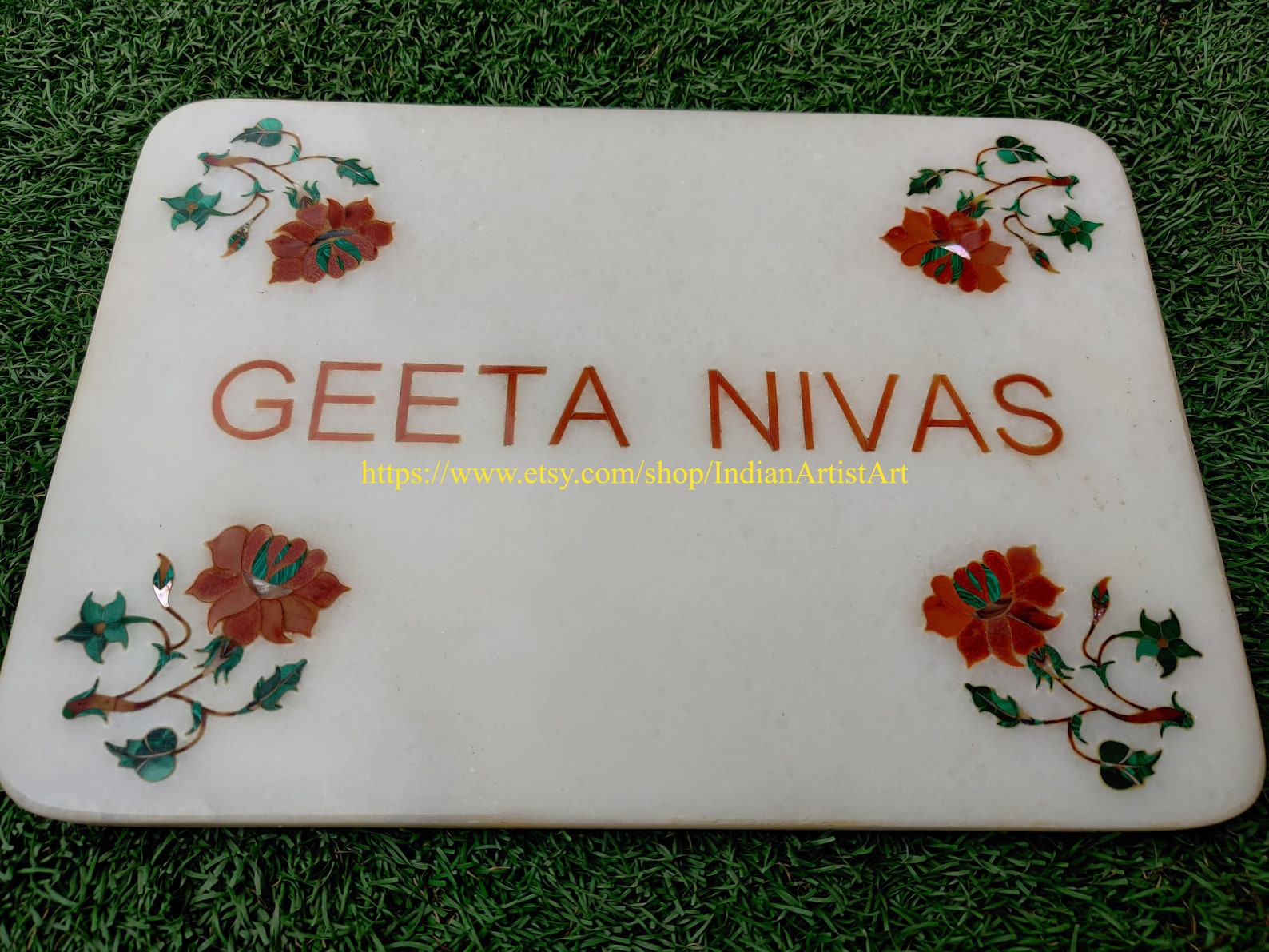 Marble Name Plate White Marble handmade Name plate for office Etsy