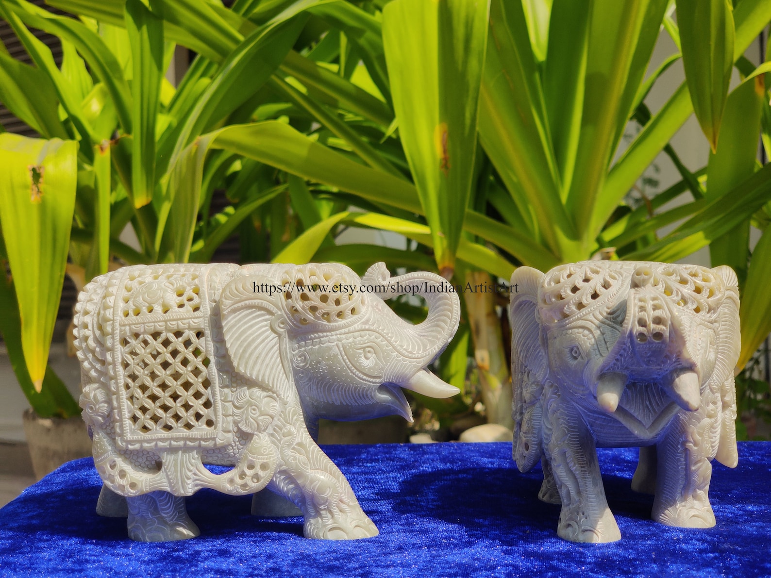 Green Soft Marble Elephant Figure Indian Elephant Statue Etsy