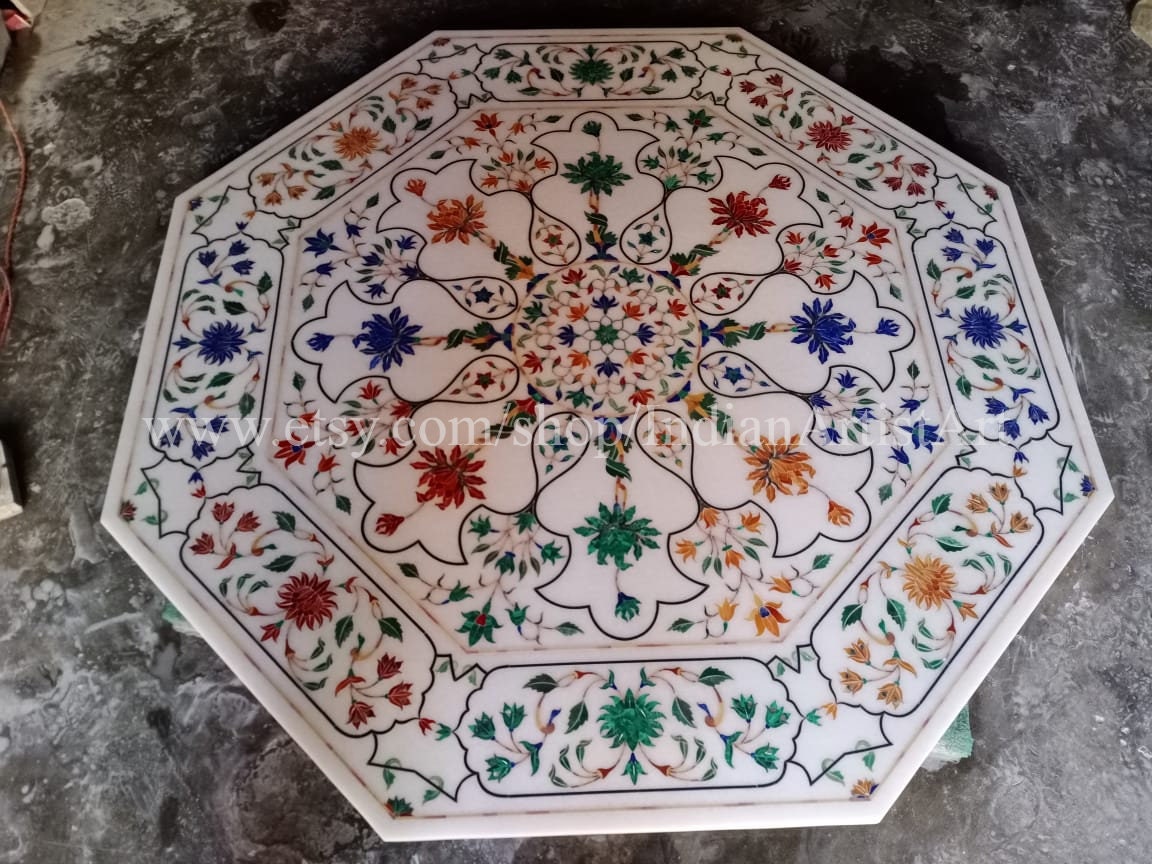 インド大理石テーブル、インド　タージマハール・大理石テーブル、ピエトラ・デュラ il_fullxfull.3123519380_i4gy.jpg