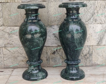 Plain Marble Flower Vase / Handmade Green Marble Flower Vase for Gifts / Flower Vase for Hotels and Restaurant