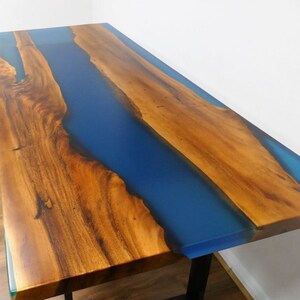 Epoxy Table / Wooden Epoxy Table Top / Blue River Epoxy Resin Table Top / Handmade wooden furniture / Luxury Epoxy Dining Table / HOME DECOR