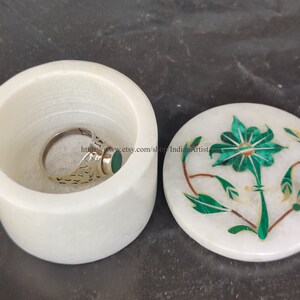 Scatola per anelli di malachite verde, Piccola scatola per fede nuziale, Astuccio per anelli, Scatola per anelli per lei, Regali per mamma, Regali per ragazze, Scatola per anelli di compleanno, Salt Keeps