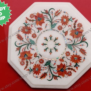 White Marble Charcuterie Board: Handmade Cheese Platter with Wooden Stand