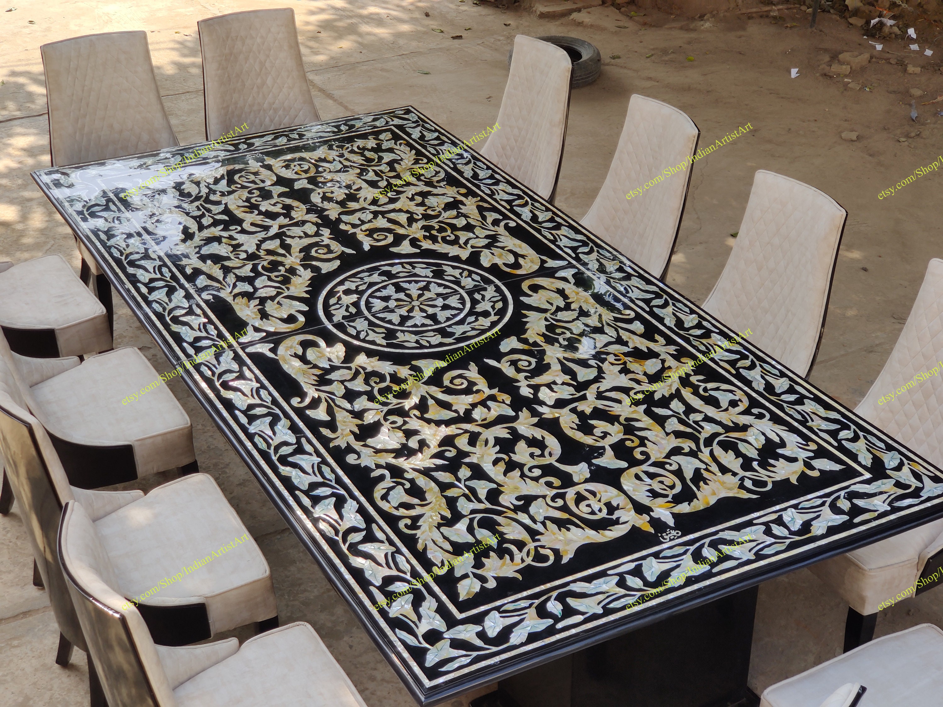 Marble inlay table deals