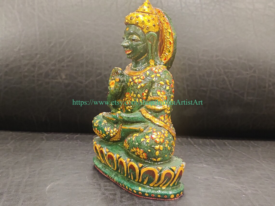 Buddha Statue in Jade Green Jade Buddha Figurine for Home Etsy
