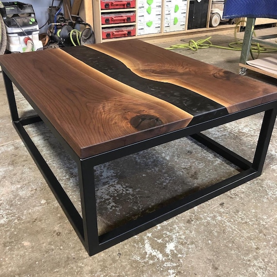 Black Epoxy Table Natural Wood Dining Table Natural Epoxy Table Black Epoxy River Table Wooden Table Resin Table for Christmas