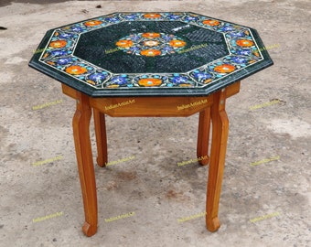 Green Marble Coffee Table Top with Lattice work