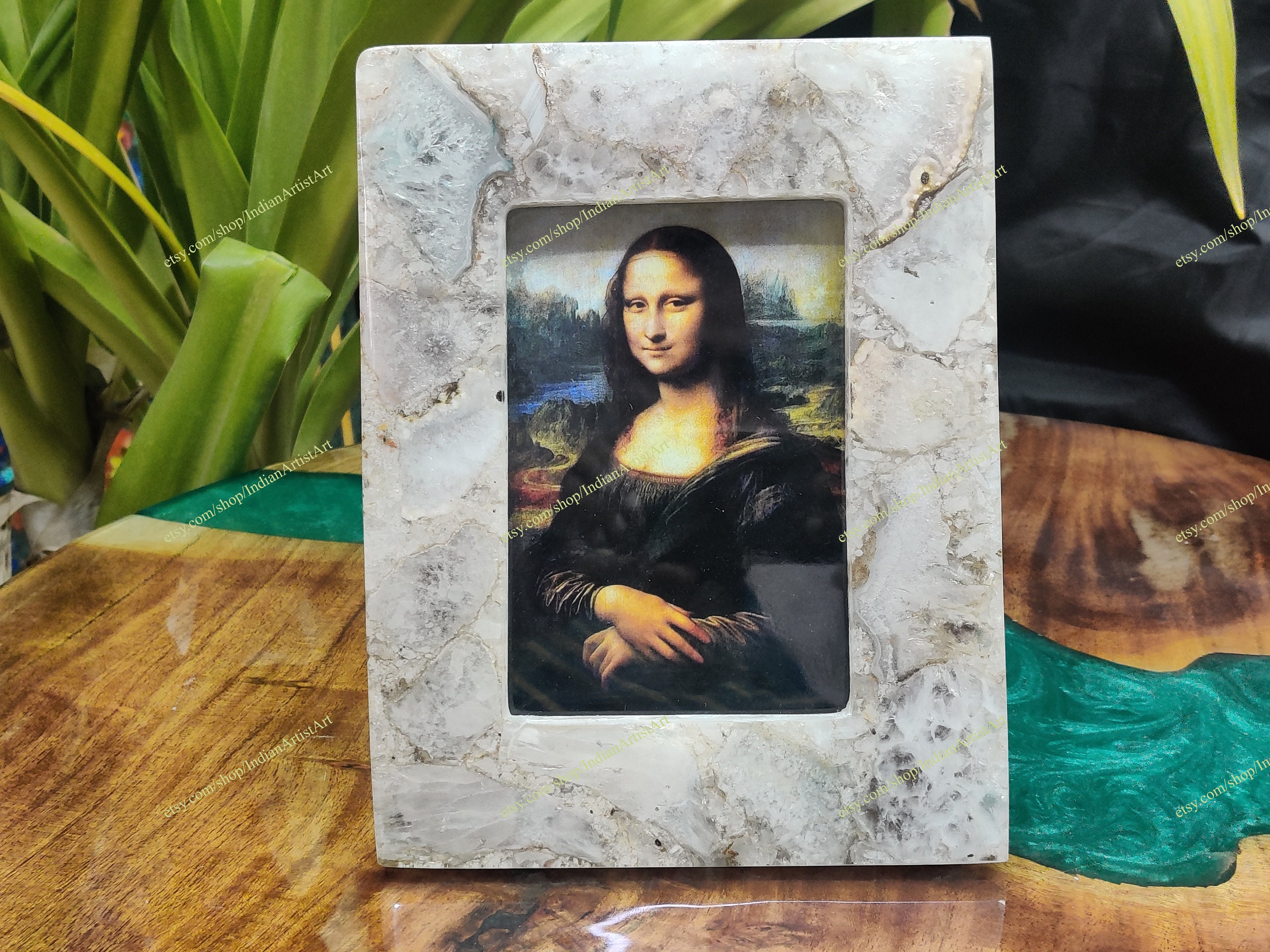 Handmade Agate Stone Photo Frame: 5x7 Picture Frame, Home Decor - Etsy