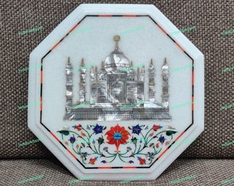 The Taj Mahal in Agra India / Table Top for Home Decor / Taj Mahal Gifts Idea / Small Center Piece / Marble Corner Table / Wall Mount Art