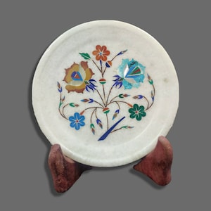 Buy Aaradhya Shop Marble Lady Showpiece Plate With Stand On Round Shape