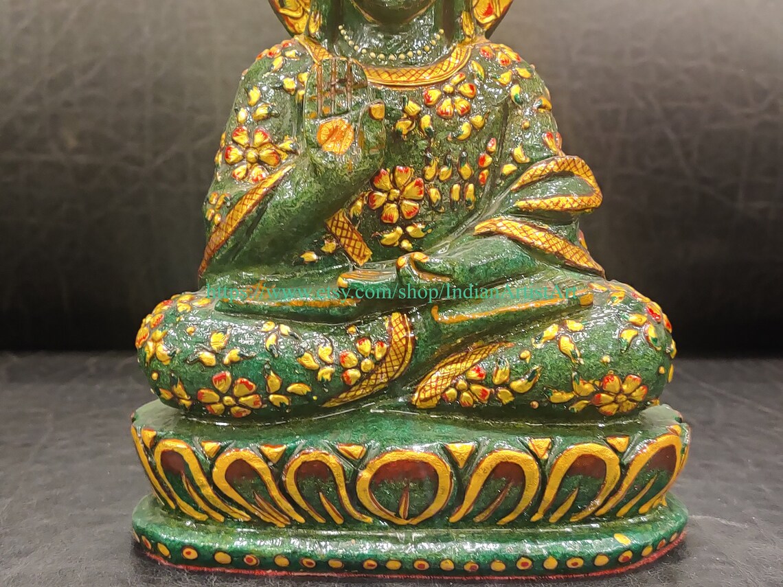 Buddha Statue in Jade Green Jade Buddha Figurine for Home Etsy