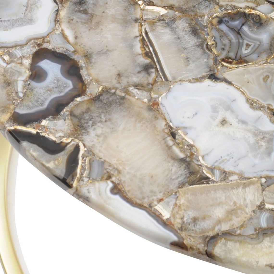 Round Agate Table Agate Stone Table Natural Agate Side Table Etsy