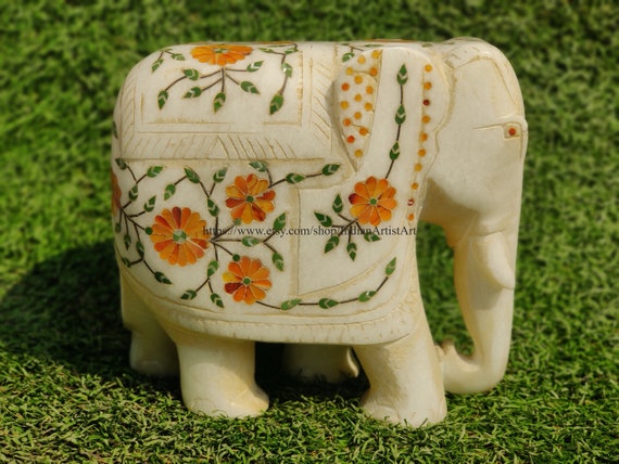 大理石 象の置物 インド】置き物 （値下げ不可） インド 像 大理石