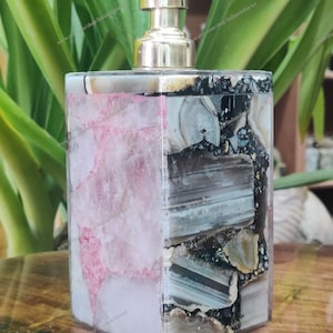 Agate Stone Soap Dispenser: Natural Hard Stone Bathroom Decor