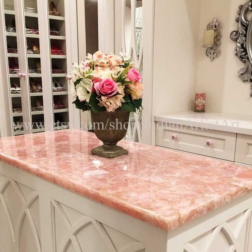 Pink Rose Quartz Dining Table / Rose Quartz Vanity Top / Rose Etsy