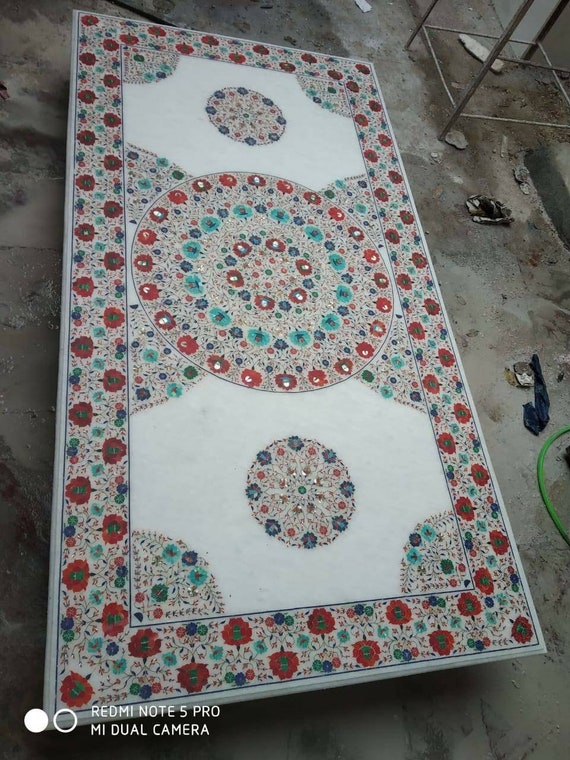 Marble Inlay Table Top Marble Dining Table Farmhouse Table