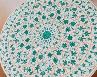 Floral Marble Inlay Coffee Table: Pietra Dura Art, Handmade Indian Tabletop