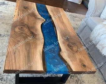 Acacia Wood Epoxy River Table: Handmade Luxury Home Decor
