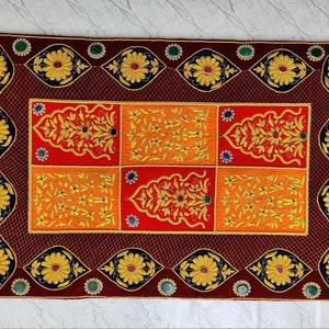 Silk Zardozi Tapestry: Embroidered Jewel Carpet Wall Art