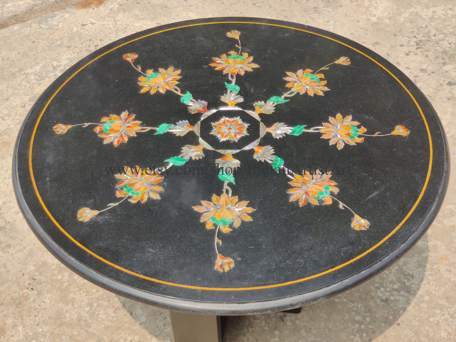Black Marble Coffee Table Indian Natural Marble Top Coffee | Etsy