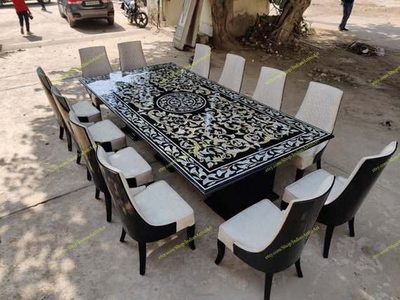10 Feet X 5 Feet Black Marble Inlay Table Top Etsy UK
