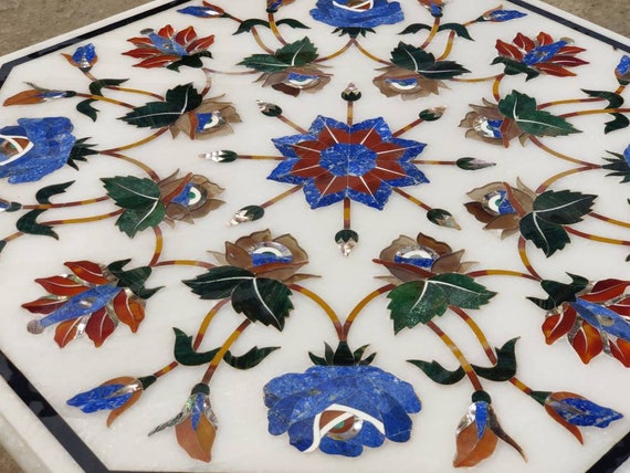 Marble inlay online coffee table