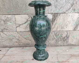 Flower Vase in Green Marble for Home Decoration / Plain Green Marble Vase for Gifts / Best Housewarming Gifts / Best Gifts for New Home