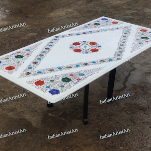 White Marble Coffee Table Top with complimentary wooden stand