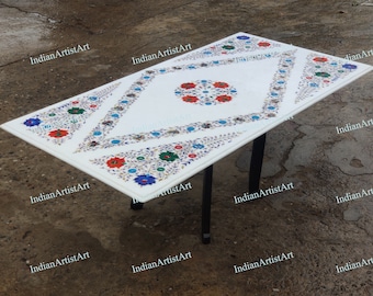 White Marble Coffee Table Top with complimentary wooden stand