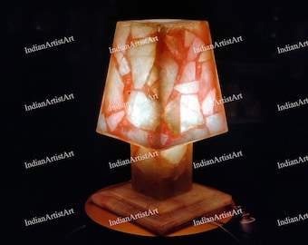 Rosa Rosenquarz Nachtlampe: Naturstein Schlafzimmer Dekor