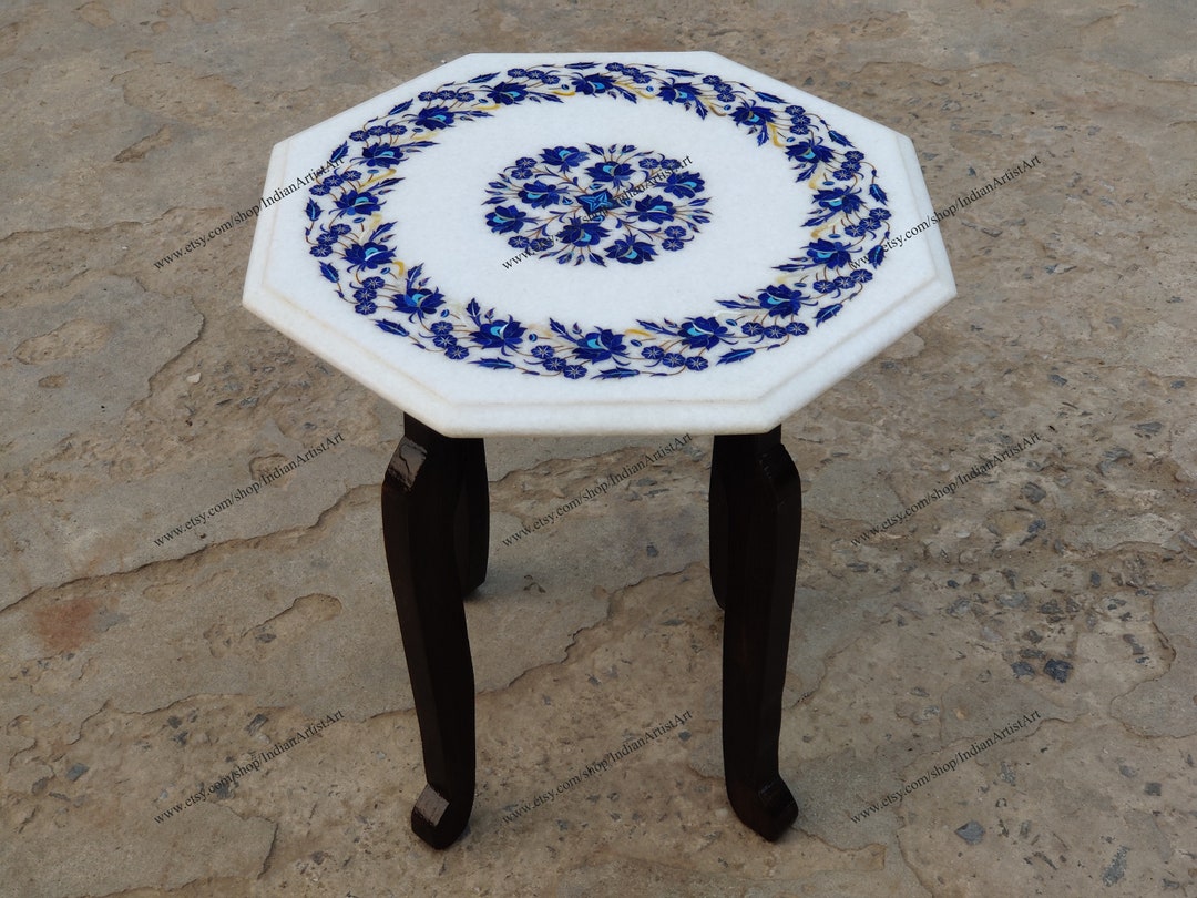 Coffee Table Top / White Marble Table / Marble Inlay Table Top Etsy