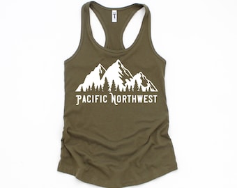 Pacific Northwest Tank Top, Pacific Northwest Shirt, PNW Shirt, Pacific Northwest, Oregon Washington Idaho Wyoming Pac NW