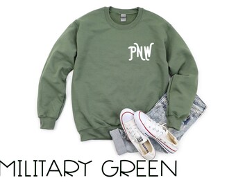 Pacific Northwest Sweatshirt, PNW Crewneck Sweatshirt, Pac NW Sweatshirt, Washington Sweatshirt, Oregon Sweatshirt, Seattle Sweatshirt, Hike