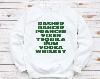 Funny Christmas Sweatshirt, Funny Alcohol Christmas Sweatshirt, Reindeer Christmas Sweatshirt, Merry Christmas Shirt, Funny Drinking Shirt