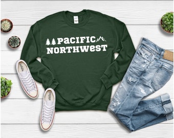 Pacific Northwest Sweatshirt, PNW Crewneck Sweatshirt, Pac NW Sweathsirt